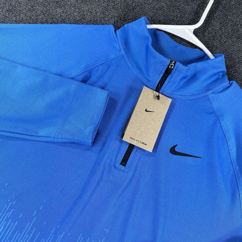 Nike Tour Dri-FIT ADV 1/2-Zip Golf Top Blue Black Men's Sz M (FD5833 435)
